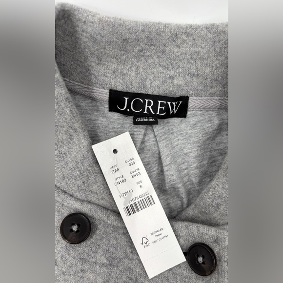 J.Crew Double-breasted jacket in knit wool blend Med Heather Grey - Picture 5 of 7